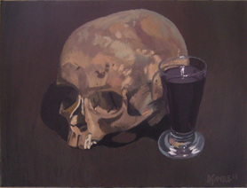 Skull and wine